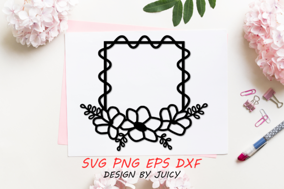 Cute Square Flower Wreath Svg: Graphics for Crafts