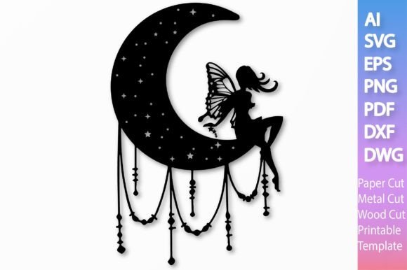 Fairy on the Moon SVG: Graphics for Crafters