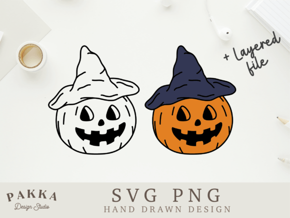 Layered Halloween Pumpkin Witch Svg Png: Graphics for Seasonal Crafts