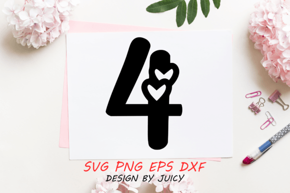 Number with Hearts 4 SVG: Graphics & Crafts Review